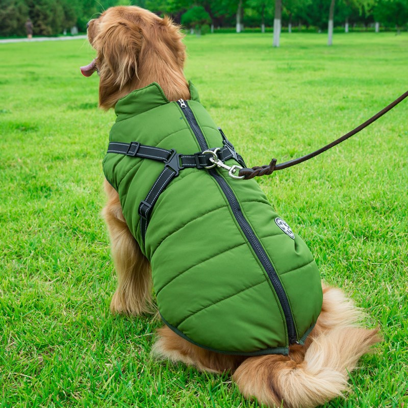 Weichong Beier cross-border large dog cotton coat water-proof dog warm clothes pet chest and back integrated vest spot wholesale