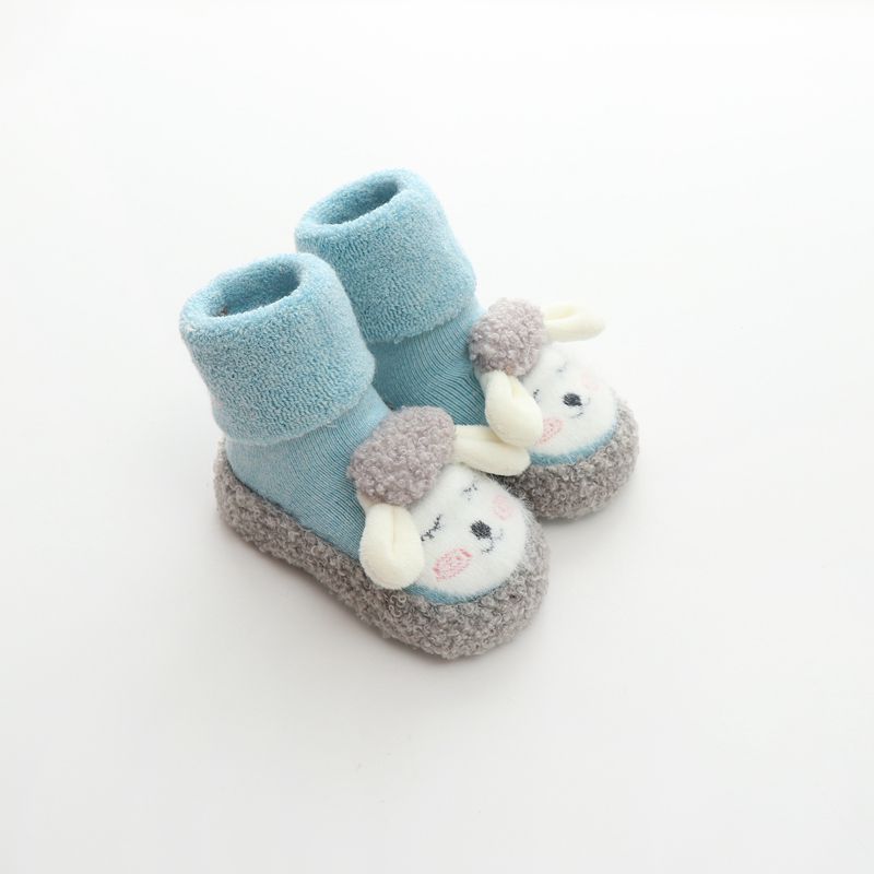 Liu Chengxing baby floor socks autumn and winter terry cute mid-calf children's toddler shoes and socks cartoon non-slip baby socks