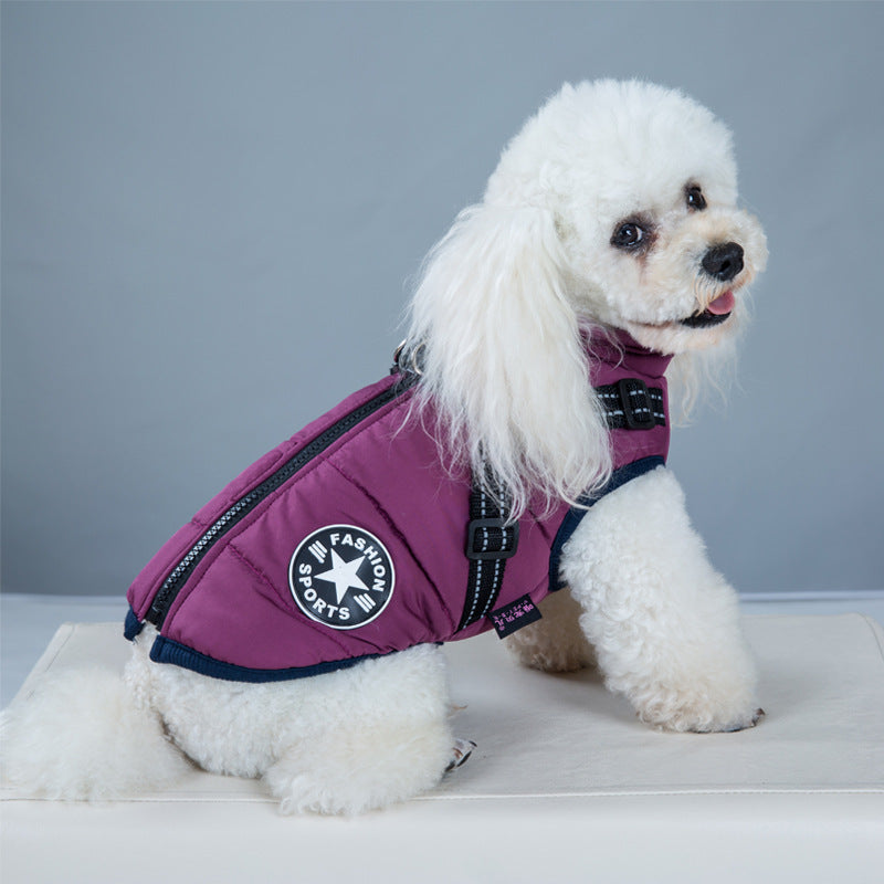 New product Amazon cross-border dog clothes chest and back one cotton waistcoat pet coat winter coat thick two-legged coat