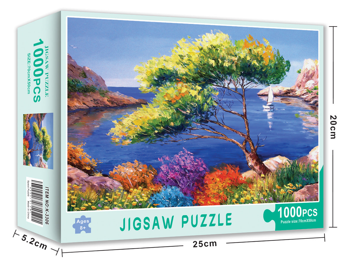 1000 piece puzzle Christmas gift Halloween toy cross-border Amazon adult landscape painting puzzle customization