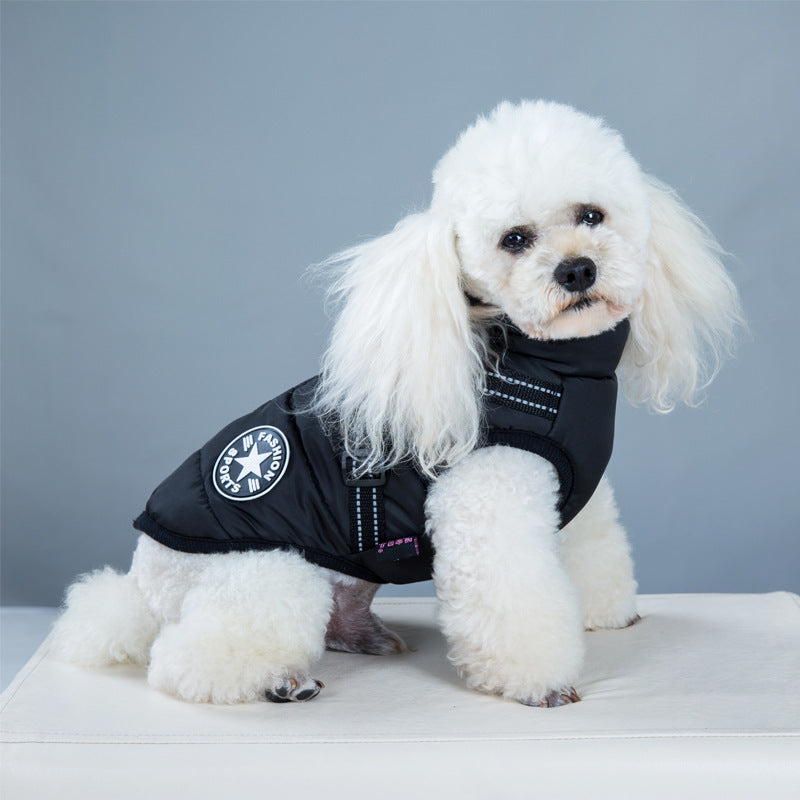 New product Amazon cross-border dog clothes chest and back one cotton waistcoat pet coat winter coat thick two-legged coat