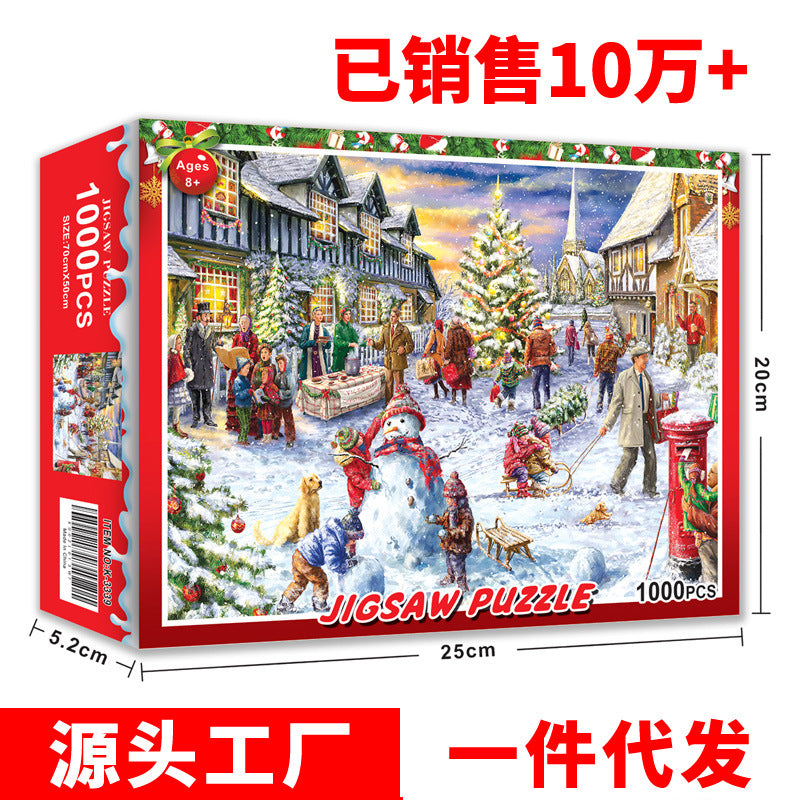 1000 piece puzzle Christmas gift Halloween toy cross-border Amazon adult landscape painting puzzle customization