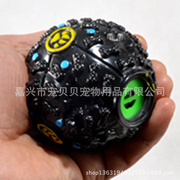 Food leaking ball dog food ball colorful weird sound grinding teeth resistant to bite rocking sound toy educational cross-border pet supplies