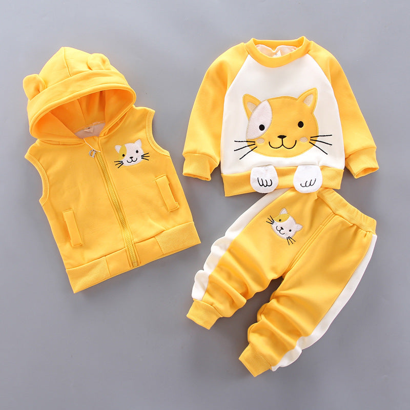 Children's clothing 2023 spring new children's clothing baby three-piece suit girls spring clothes spring boys suits