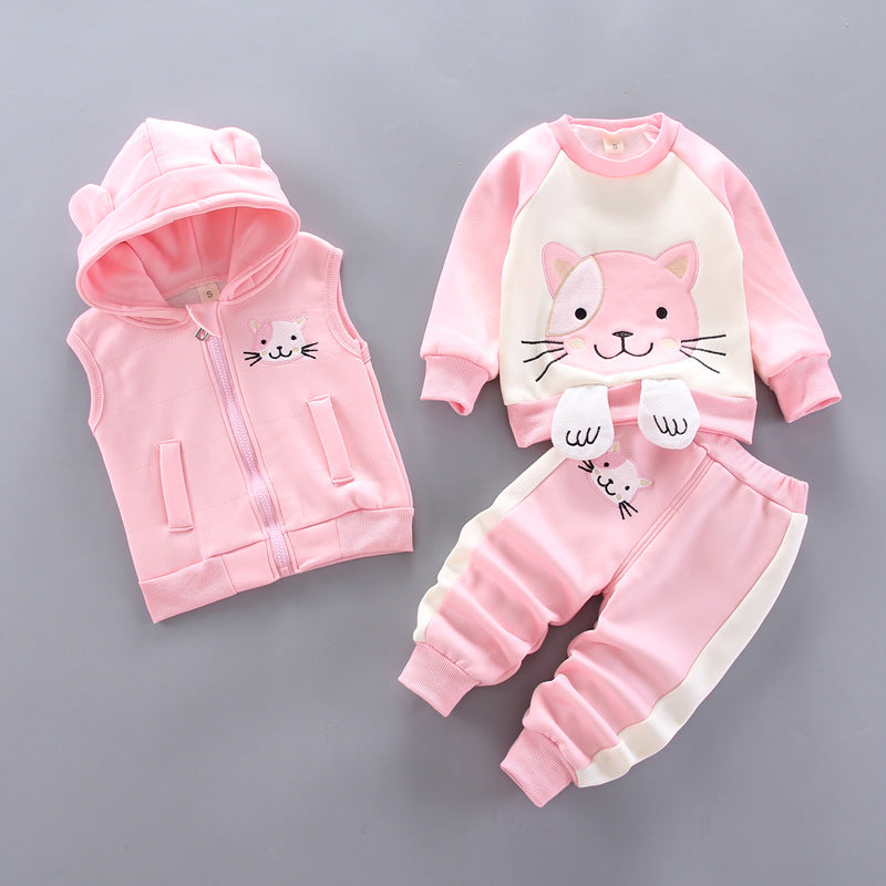 Children's clothing 2023 spring new children's clothing baby three-piece suit girls spring clothes spring boys suits