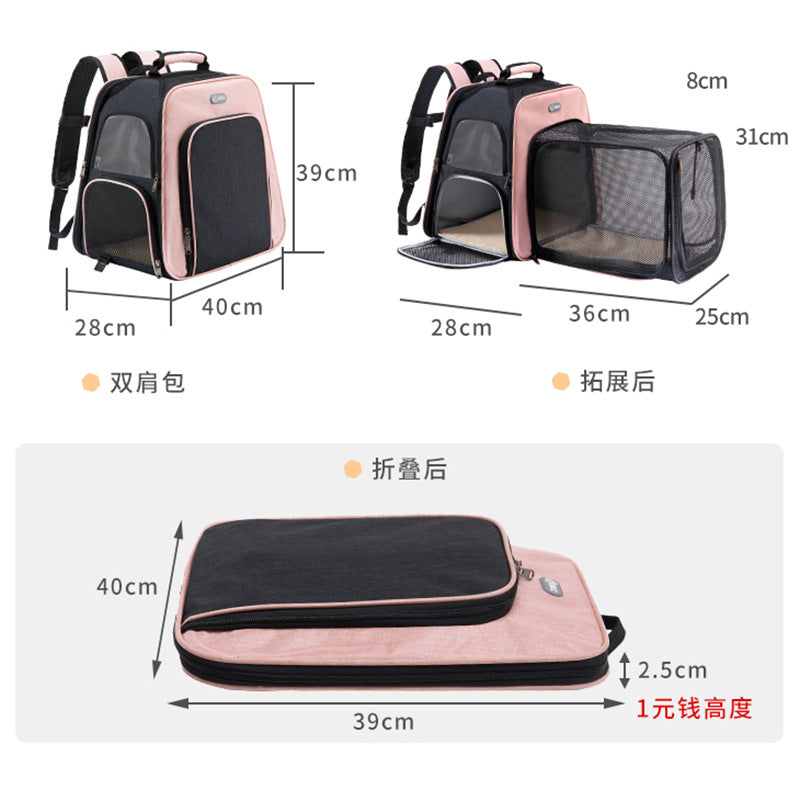 ldlc Qi Sheng pet bag new space bag pet backpack Oxford cloth out portable pet trolley bag
