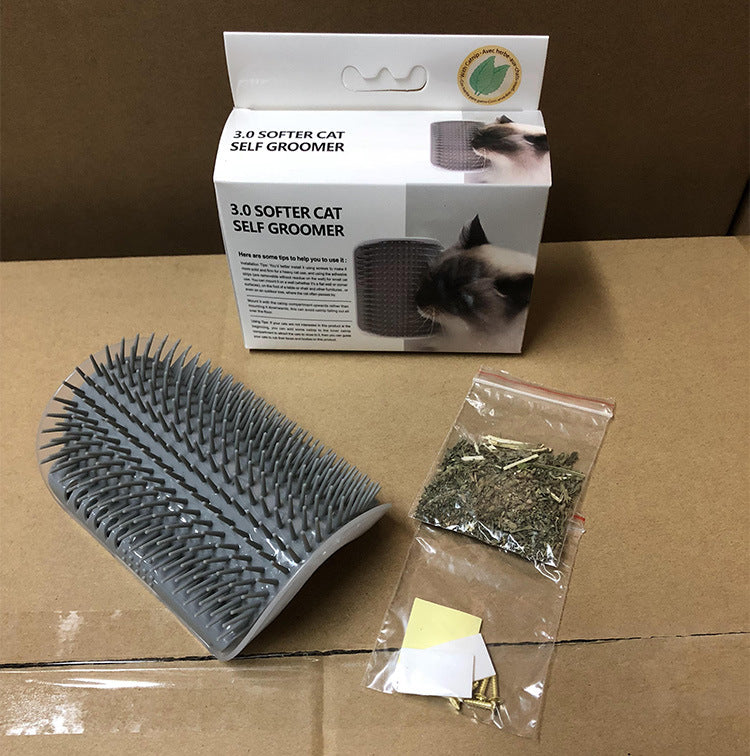 Pet corner rubbing device for cat massager/cat toy/with catnip/double-sided tape