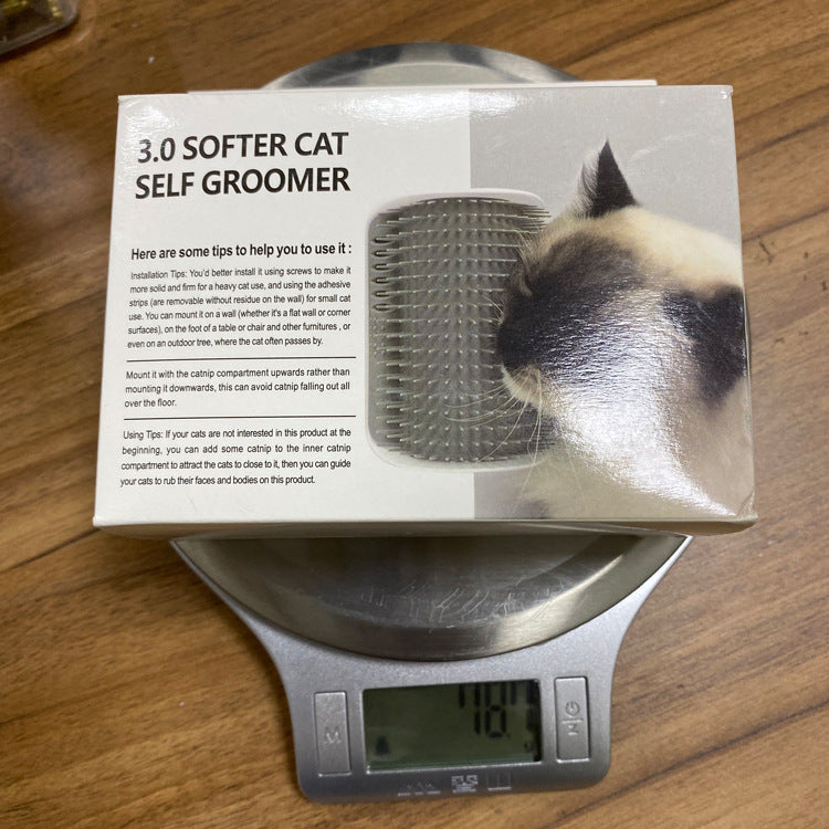 Pet corner rubbing device for cat massager/cat toy/with catnip/double-sided tape