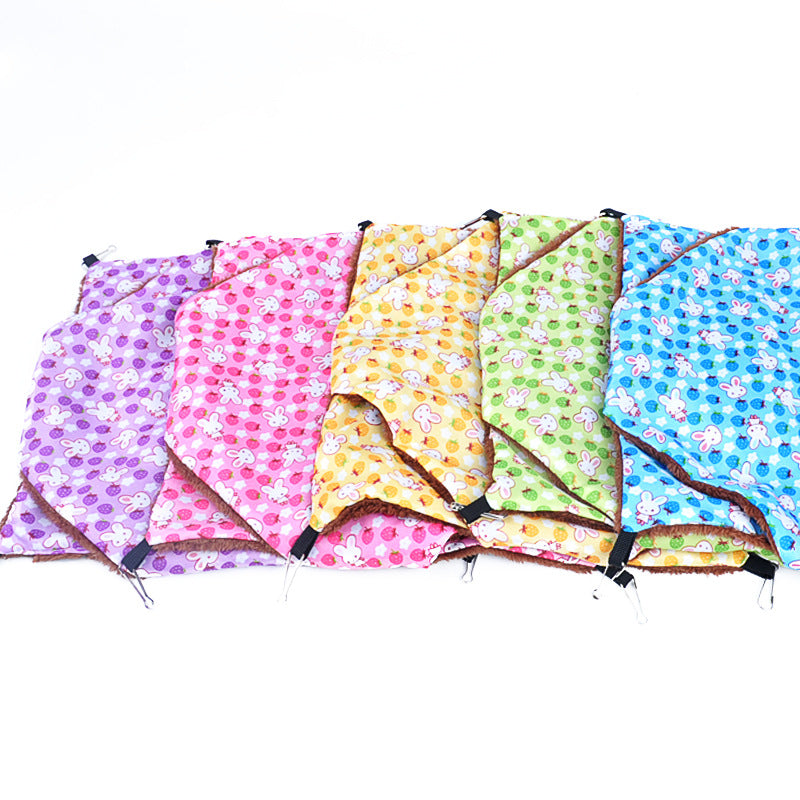 Pet hammock double-layer thick plush warm sugar glider sleeping bag nest hanging hamster hammock cotton nest