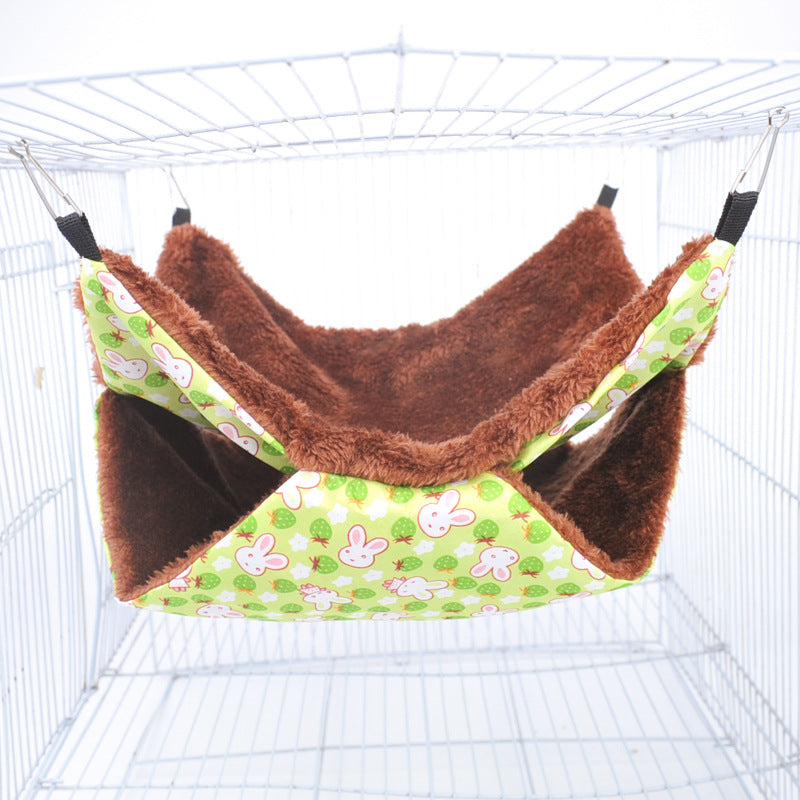 Pet hammock double-layer thick plush warm sugar glider sleeping bag nest hanging hamster hammock cotton nest