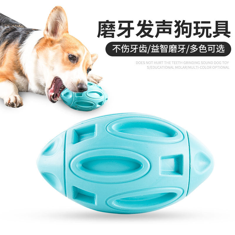 Amazon manufacturers pet dog toy ball dog chew toy chew-resistant football molar sound dog toy wholesale