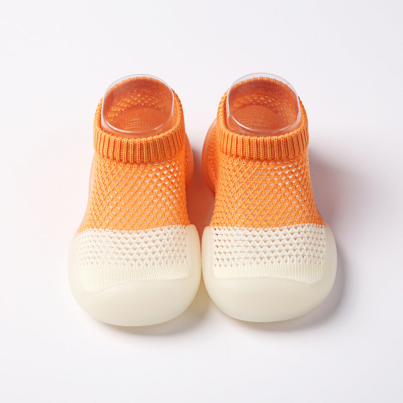 Toddler shoes breathable baby summer children's soft-soled non-slip floor hole shoe socks ice silk shoe socks thin mesh shoes