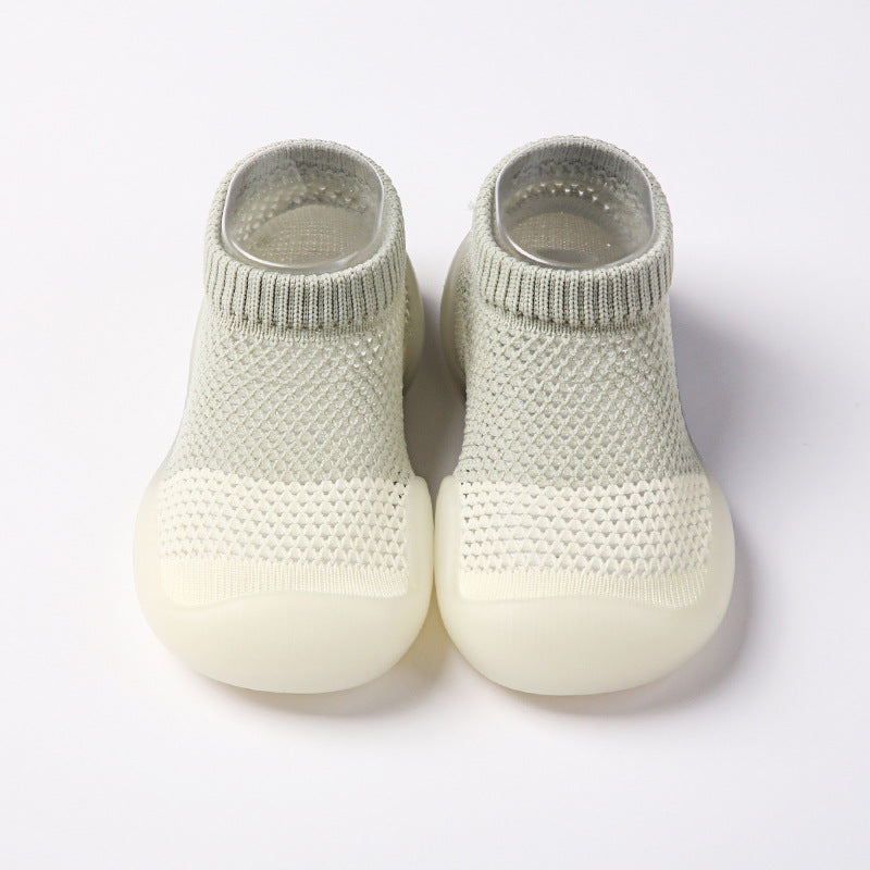 Toddler shoes breathable baby summer children's soft-soled non-slip floor hole shoe socks ice silk shoe socks thin mesh shoes