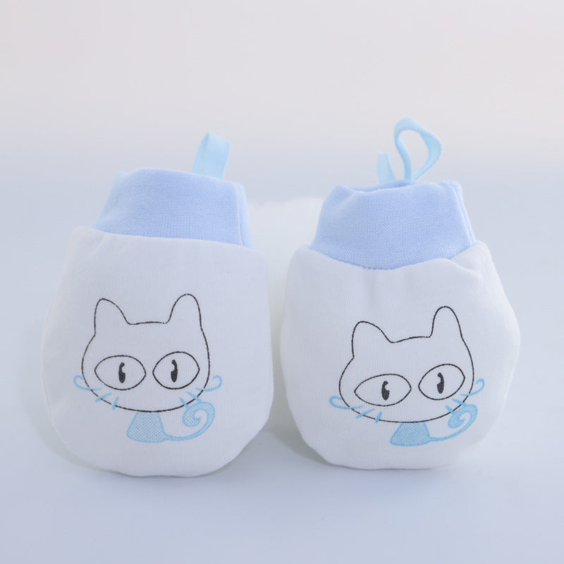 Baby Anti-scratch Cotton Gloves Drawstring Baby Adjustable Gloves Newborn Protective Gloves Autumn and Winter New
