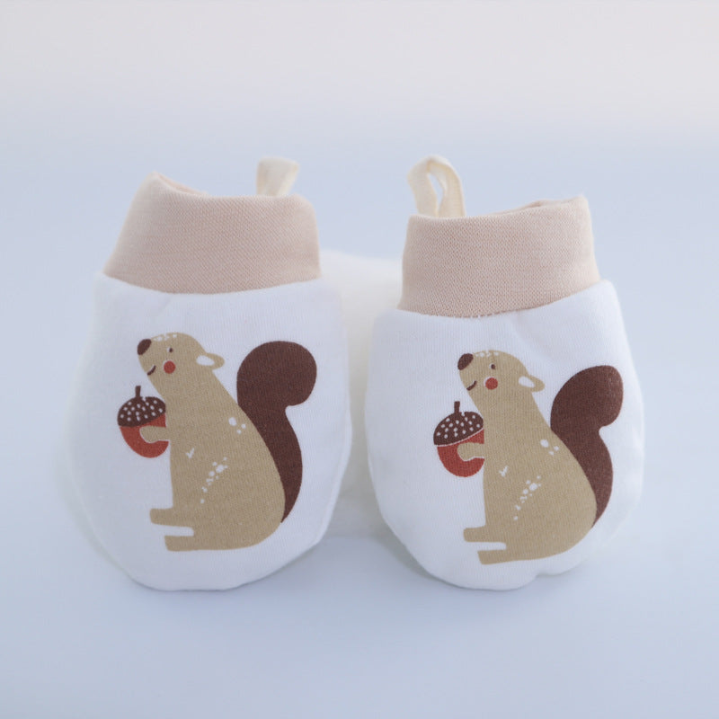 Baby Anti-scratch Cotton Gloves Drawstring Baby Adjustable Gloves Newborn Protective Gloves Autumn and Winter New