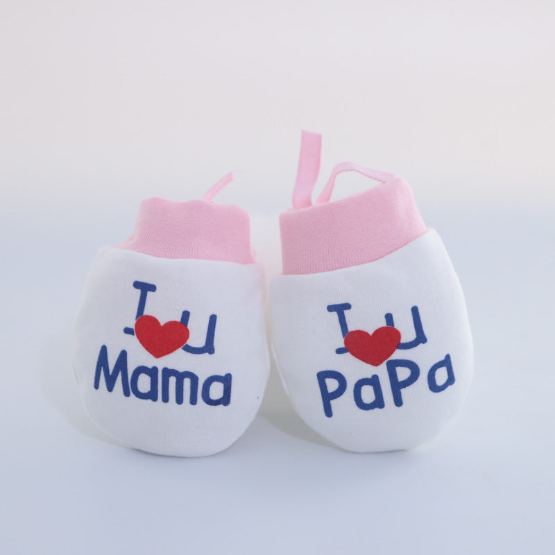 Baby Anti-scratch Cotton Gloves Drawstring Baby Adjustable Gloves Newborn Protective Gloves Autumn and Winter New
