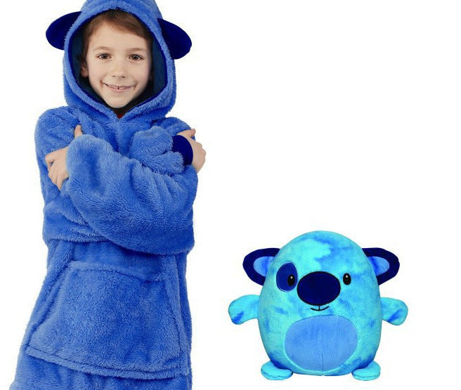 Winter new children's cartoon pullover pajamas pet pillow lazy children pullover clothes