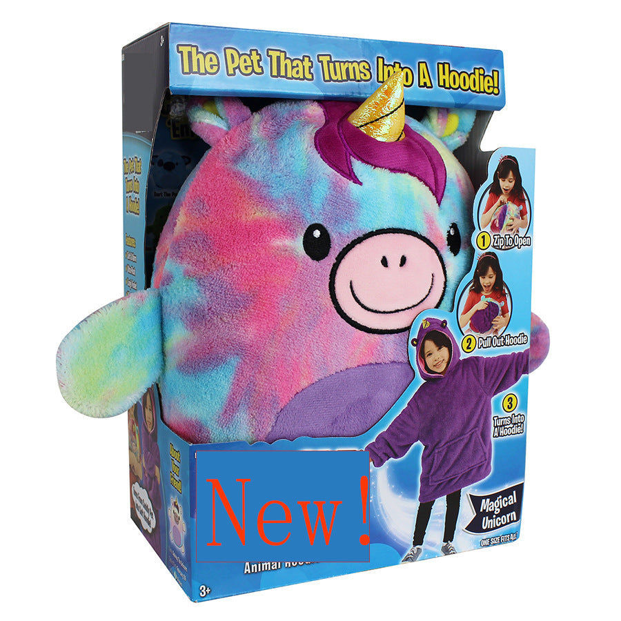 Winter new children's cartoon pullover pajamas pet pillow lazy children pullover clothes