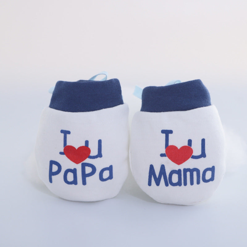 Baby Anti-scratch Cotton Gloves Drawstring Baby Adjustable Gloves Newborn Protective Gloves Autumn and Winter New