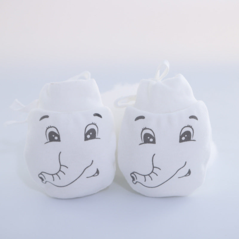 Baby Anti-scratch Cotton Gloves Drawstring Baby Adjustable Gloves Newborn Protective Gloves Autumn and Winter New