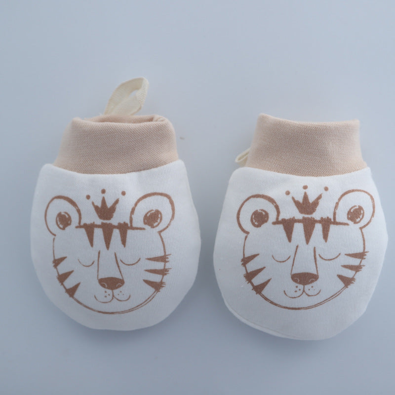 Baby Anti-scratch Cotton Gloves Drawstring Baby Adjustable Gloves Newborn Protective Gloves Autumn and Winter New