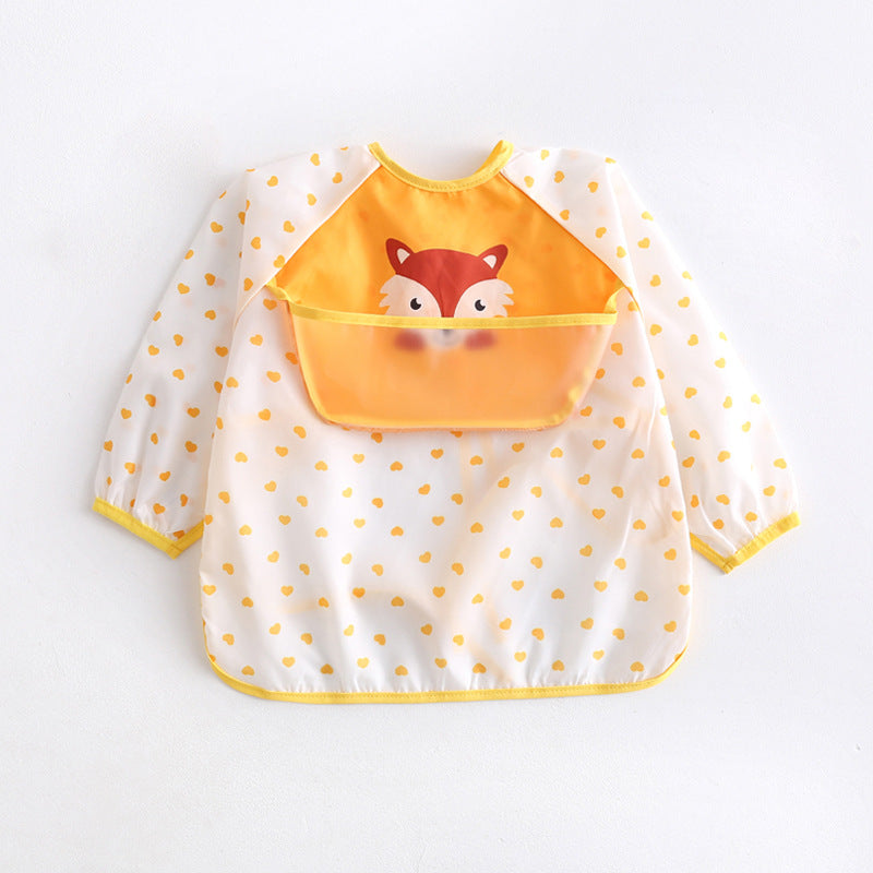 Umbrella children's waterproof bib long sleeve baby waterproof overalls infant polyester taffeta full body waterproof dinner clothes