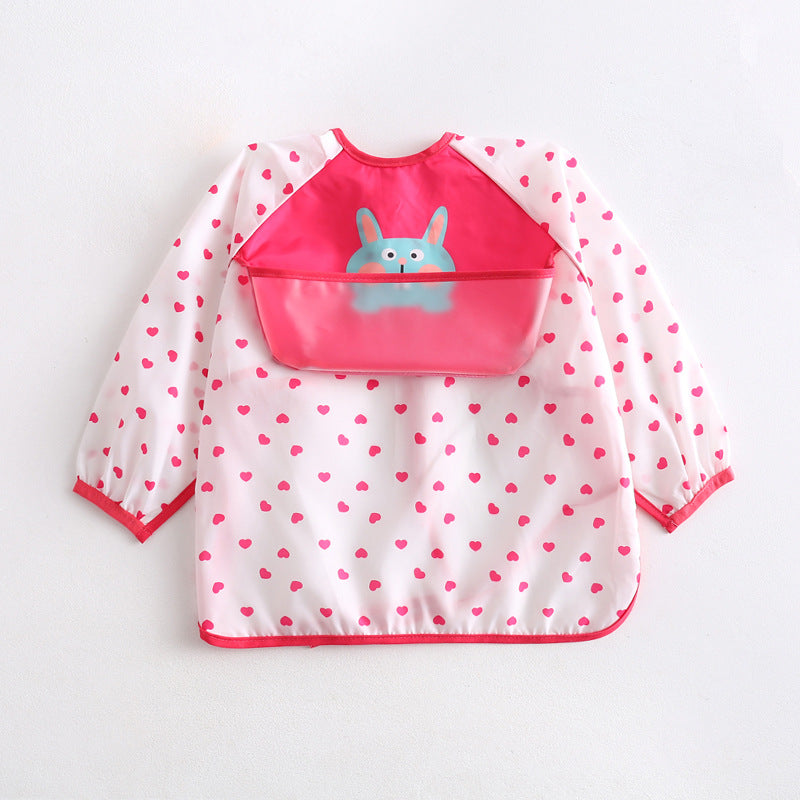Umbrella children's waterproof bib long sleeve baby waterproof overalls infant polyester taffeta full body waterproof dinner clothes