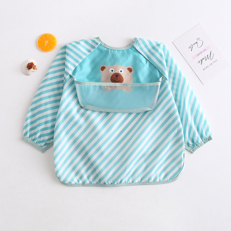 Umbrella children's waterproof bib long sleeve baby waterproof overalls infant polyester taffeta full body waterproof dinner clothes