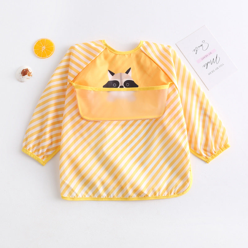 Umbrella children's waterproof bib long sleeve baby waterproof overalls infant polyester taffeta full body waterproof dinner clothes