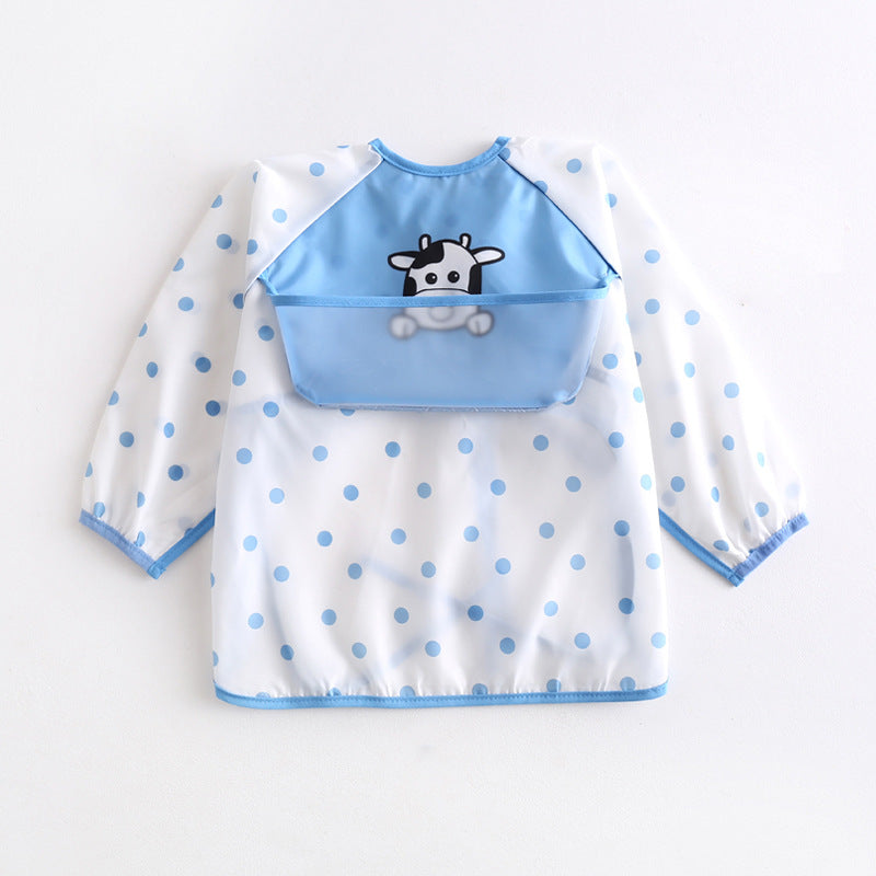 Umbrella children's waterproof bib long sleeve baby waterproof overalls infant polyester taffeta full body waterproof dinner clothes