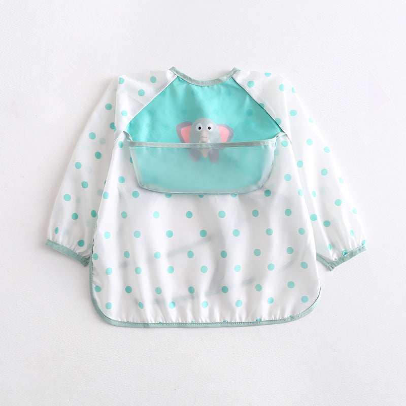 Umbrella children's waterproof bib long sleeve baby waterproof overalls infant polyester taffeta full body waterproof dinner clothes