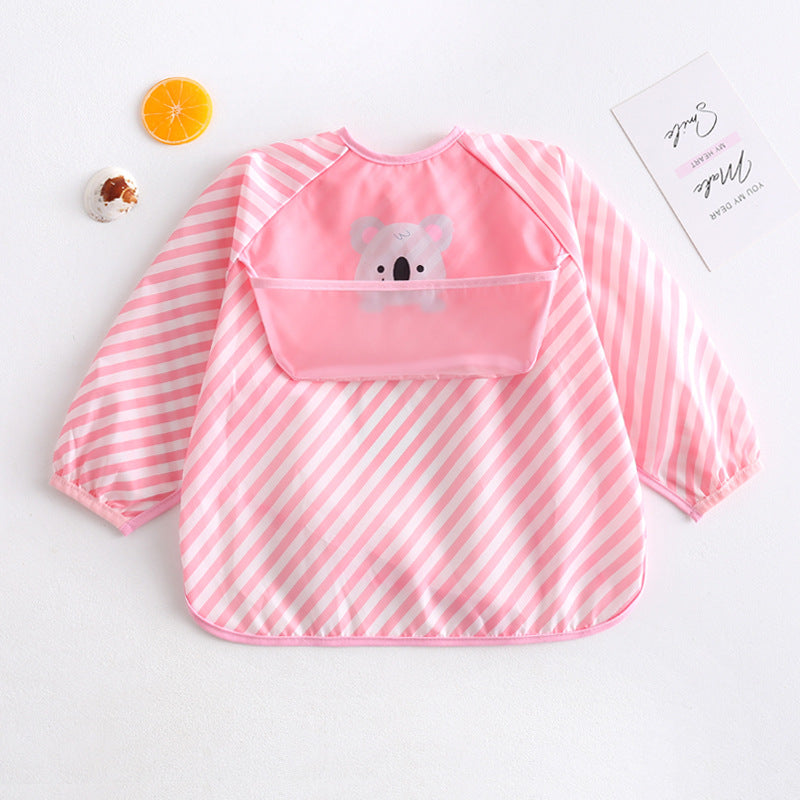 Umbrella children's waterproof bib long sleeve baby waterproof overalls infant polyester taffeta full body waterproof dinner clothes