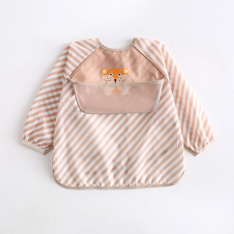 Umbrella children's waterproof bib long sleeve baby waterproof overalls infant polyester taffeta full body waterproof dinner clothes