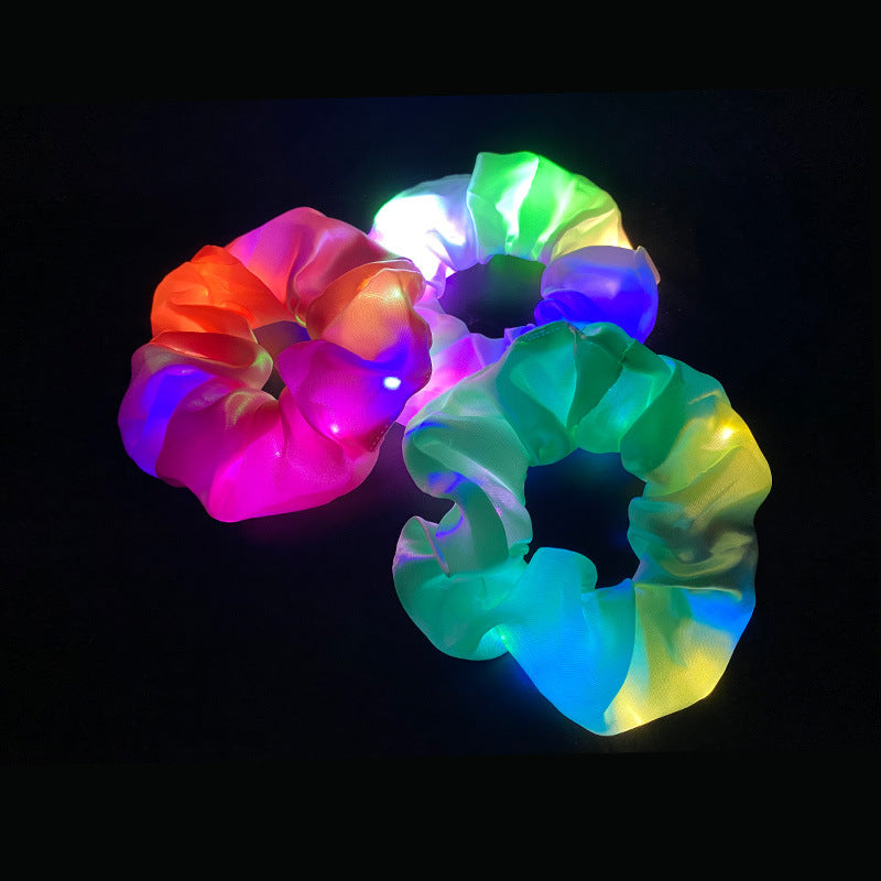 led luminous large intestine hair ring head flower shiny halloween stall fat intestine hair belt nightclub hair rope Christmas headwear
