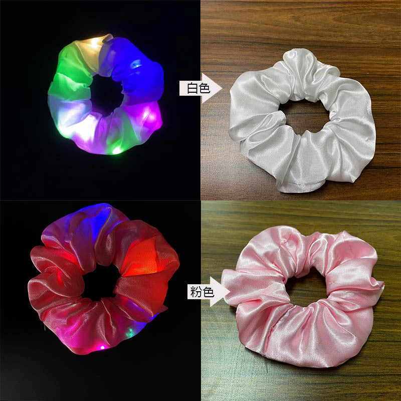 led luminous large intestine hair ring head flower shiny halloween stall fat intestine hair belt nightclub hair rope Christmas headwear