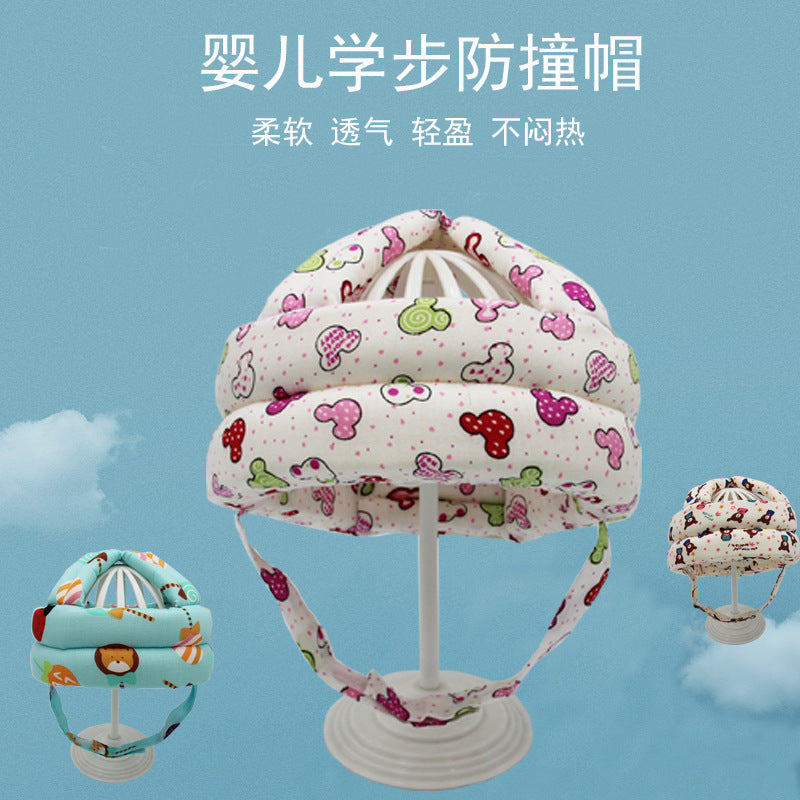 2023 New Baby Toddler Protective Hat Baby Learning to Walk Anti-collision Safety Helmet Children's Anti-fall Cotton Helmet