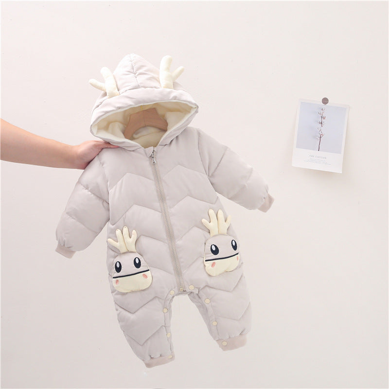 Newborn baby clothes, winter climbing clothes, baby foreign style romper, boys and girls one-piece suit, outer hug