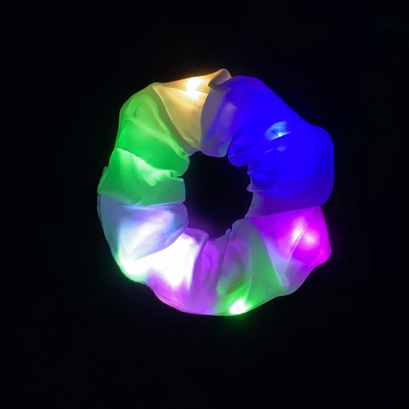 led luminous large intestine hair ring head flower shiny halloween stall fat intestine hair belt nightclub hair rope Christmas headwear