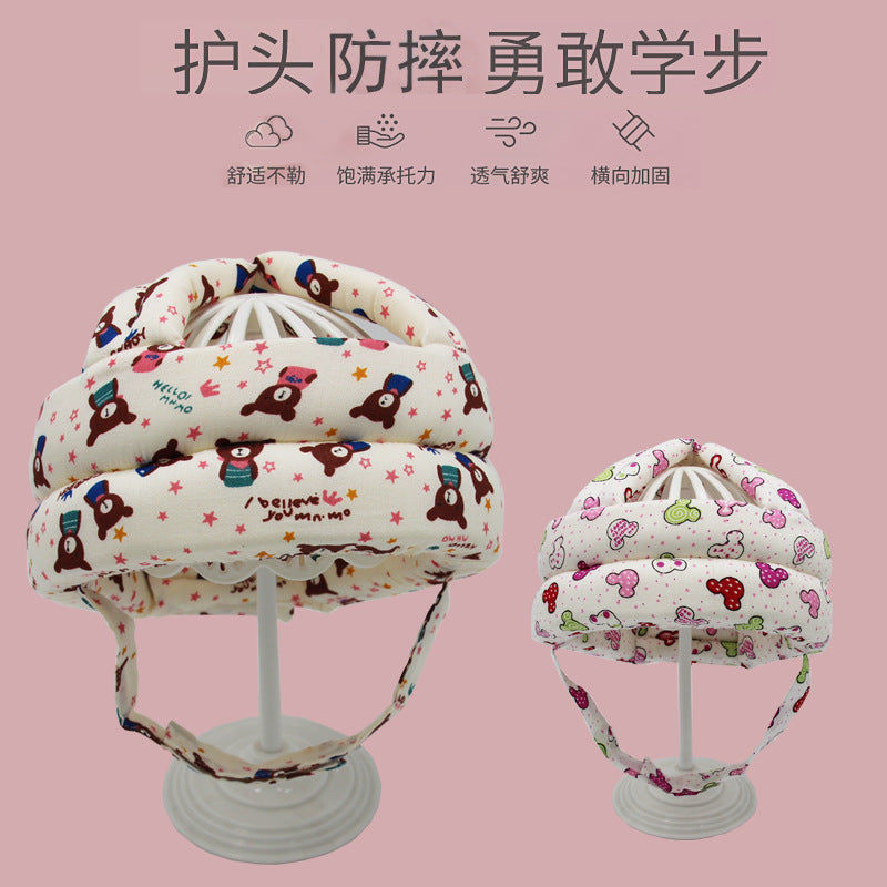 2023 New Baby Toddler Protective Hat Baby Learning to Walk Anti-collision Safety Helmet Children's Anti-fall Cotton Helmet