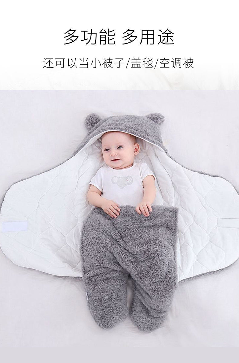 Baby blanket winter newborn swaddle supplies newborn baby wrap outdoor swaddle clothes thickened sleeping bag spring and autumn