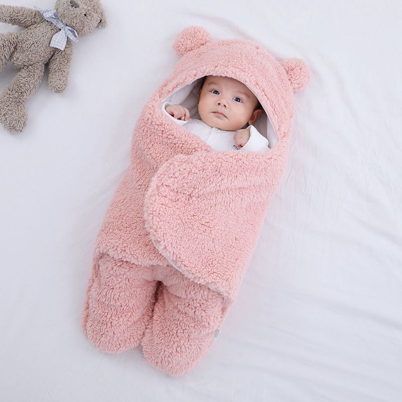 Baby hug by newborn autumn and winter thickened bag by newborn baby anti-shock swaddle 0-3-6 months supplies