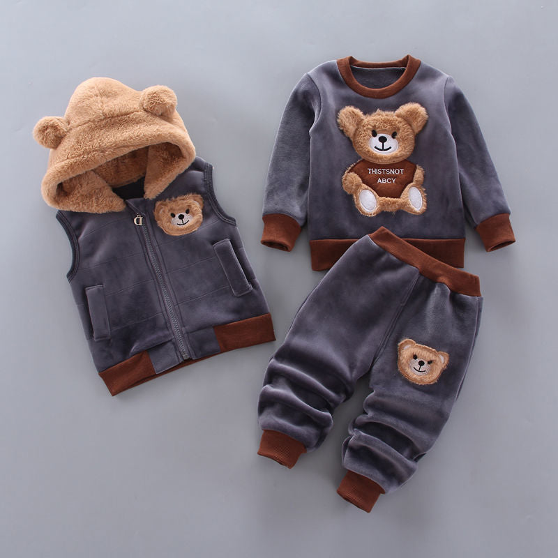 Children's clothing boys autumn and winter three-piece suit, baby autumn suit 0-5 years old infant suit, fashionable Korean three-piece suit