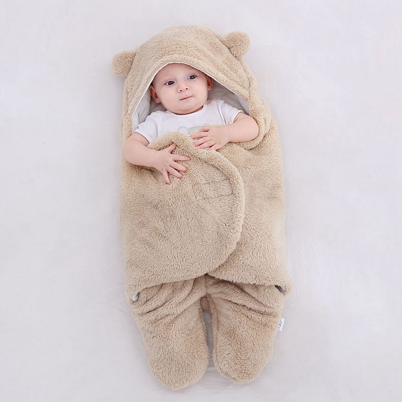 Baby hug by newborn autumn and winter thickened bag by newborn baby anti-shock swaddle 0-3-6 months supplies