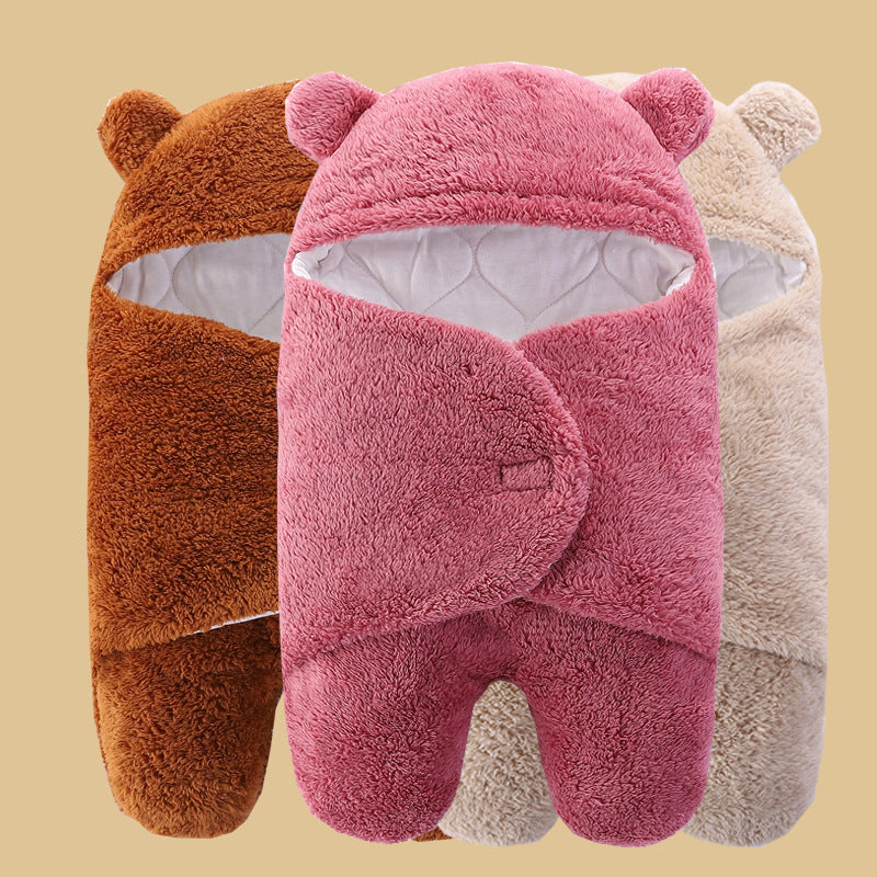 Baby blanket winter newborn swaddle supplies newborn baby wrap outdoor swaddle clothes thickened sleeping bag spring and autumn