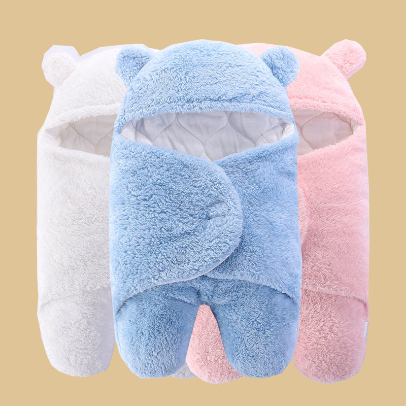 Baby blanket winter newborn swaddle supplies newborn baby wrap outdoor swaddle clothes thickened sleeping bag spring and autumn