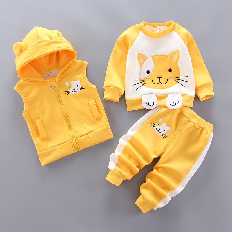 Children's clothing boys autumn and winter three-piece suit, baby autumn suit 0-5 years old infant suit, fashionable Korean three-piece suit