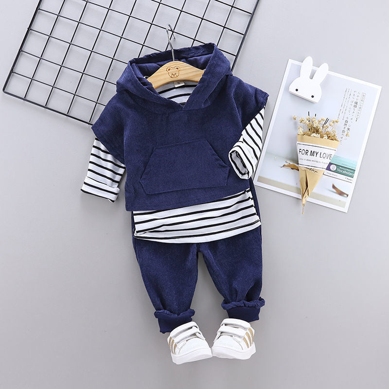Children's clothing boys autumn and winter three-piece suit, baby autumn suit 0-5 years old infant suit, fashionable Korean three-piece suit