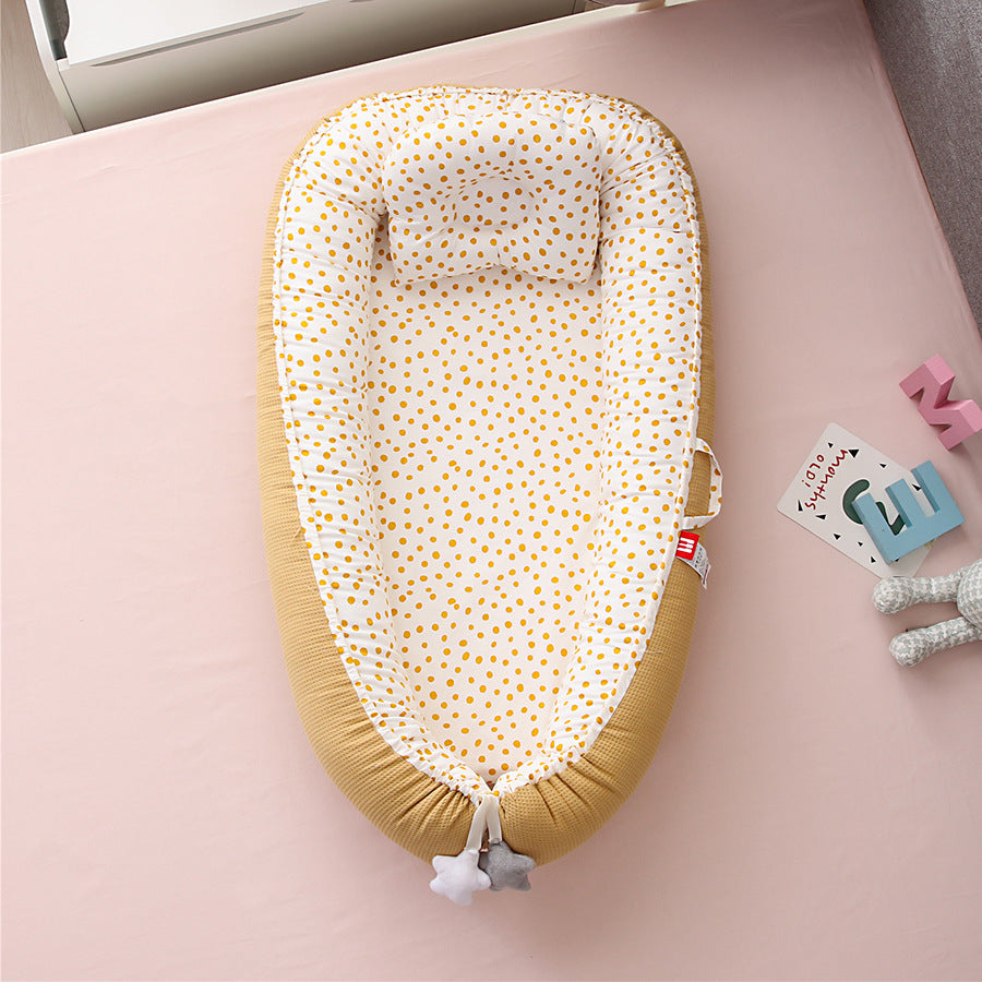 Hemei honeycomb breathable detachable and washable portable baby bed mid-bed bionic baby nest baby pillow travel baby bed