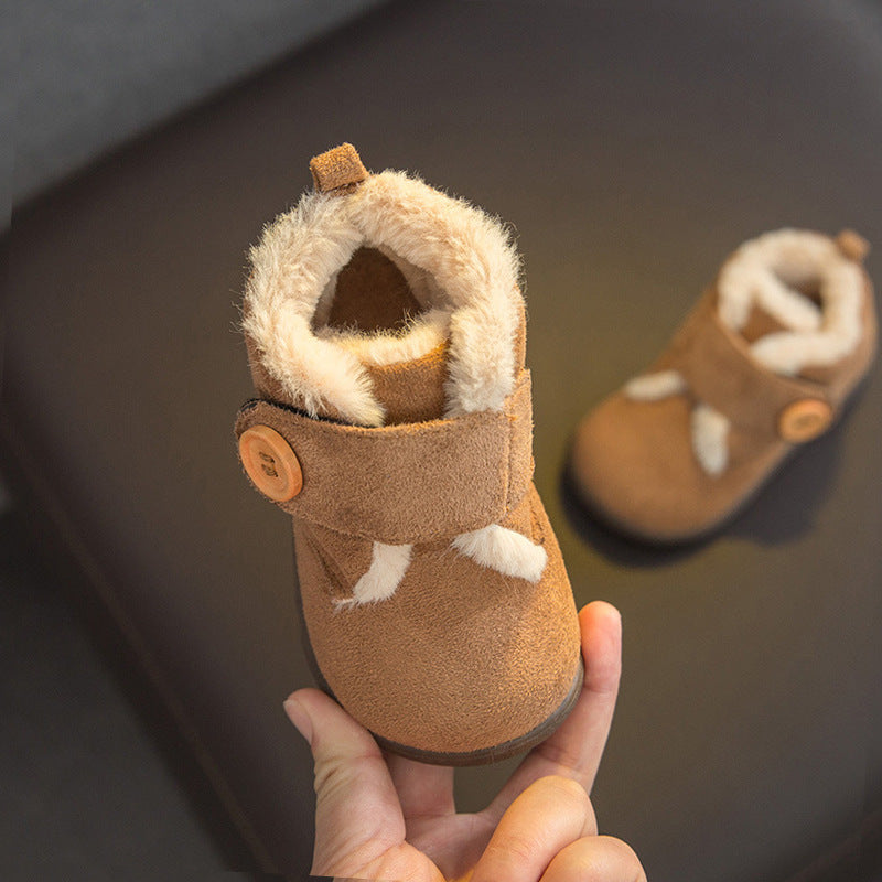 2020 new men's and women's baby cotton shoes 1-3 winter men's plus velvet thickened soft sole children's shoes, outer wear warm shoes factory