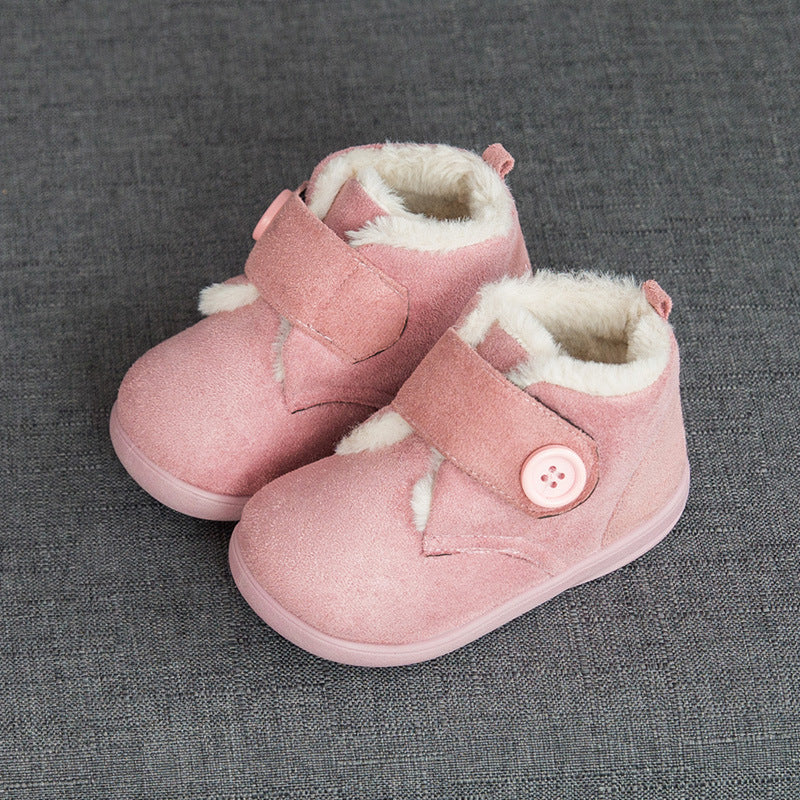 2020 new men's and women's baby cotton shoes 1-3 winter men's plus velvet thickened soft sole children's shoes, outer wear warm shoes factory